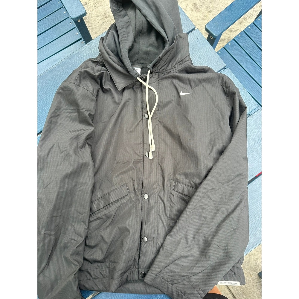 Nike Standard Issue Therma-FIT Coaches Jacket Black Ripstop Fleece Lined Mens XL